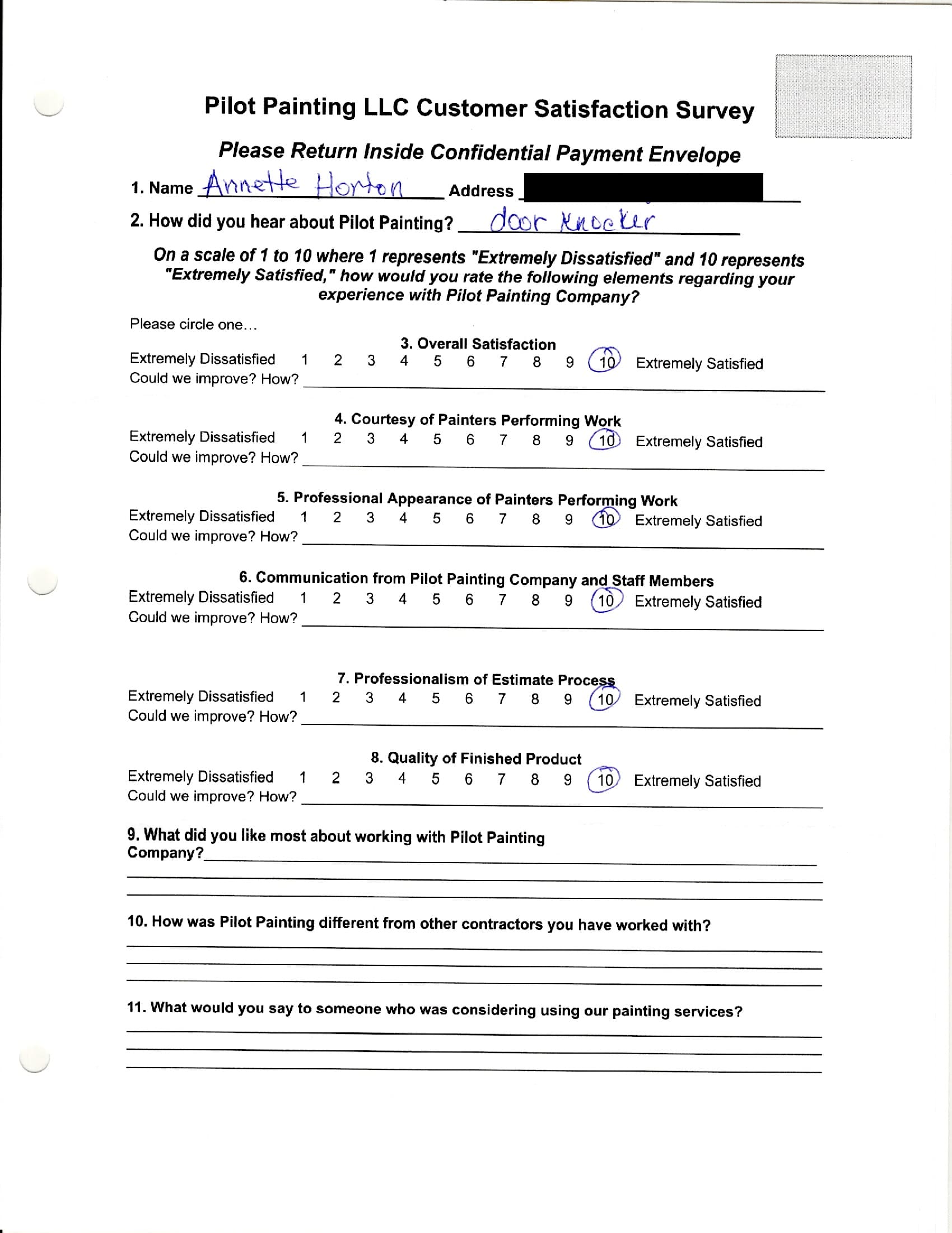 Annette Horton Survey