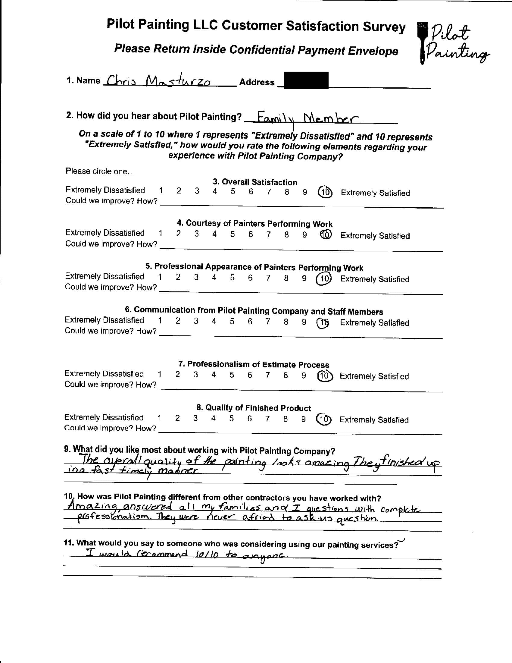 Chris Masturzo Survey