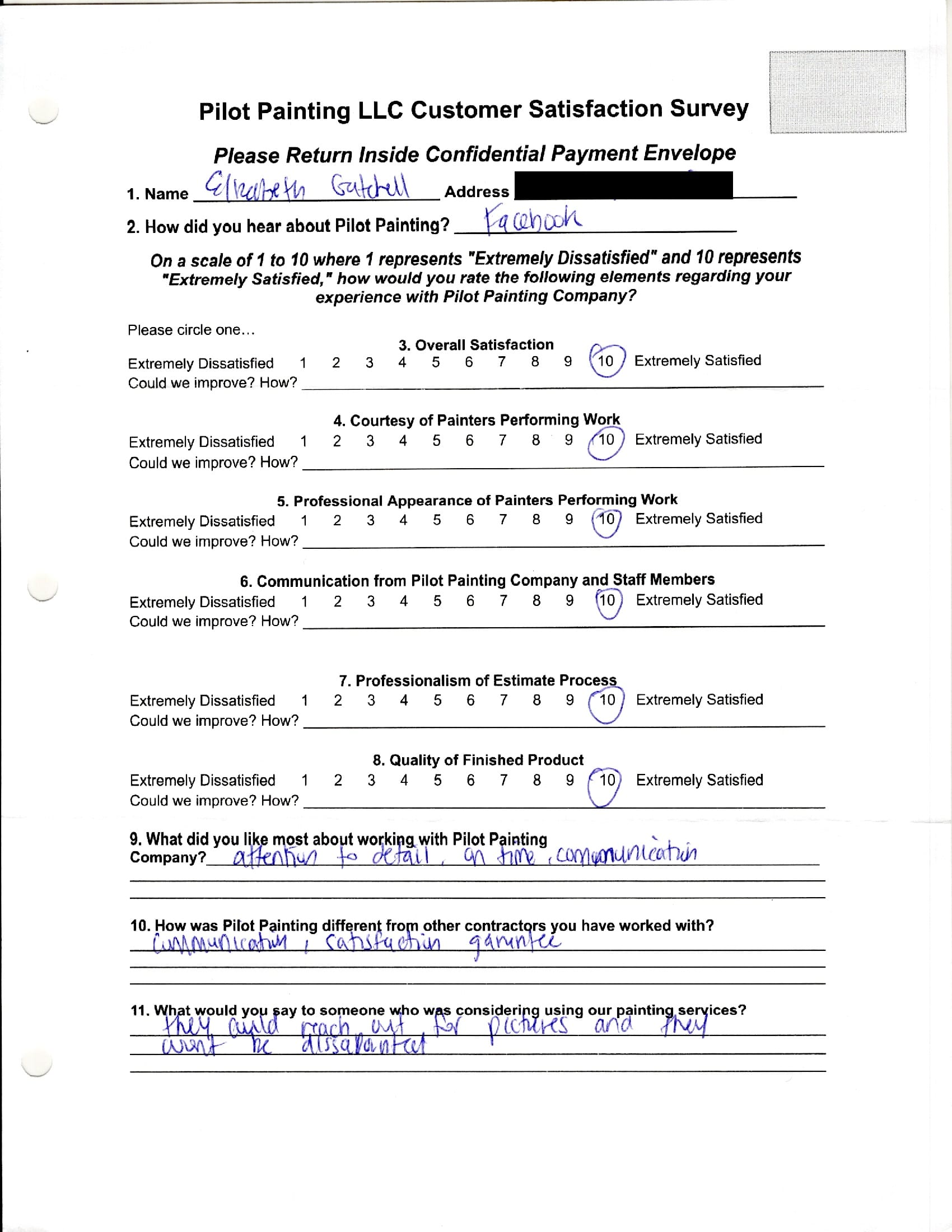 Elizabeth Gatchell Survey