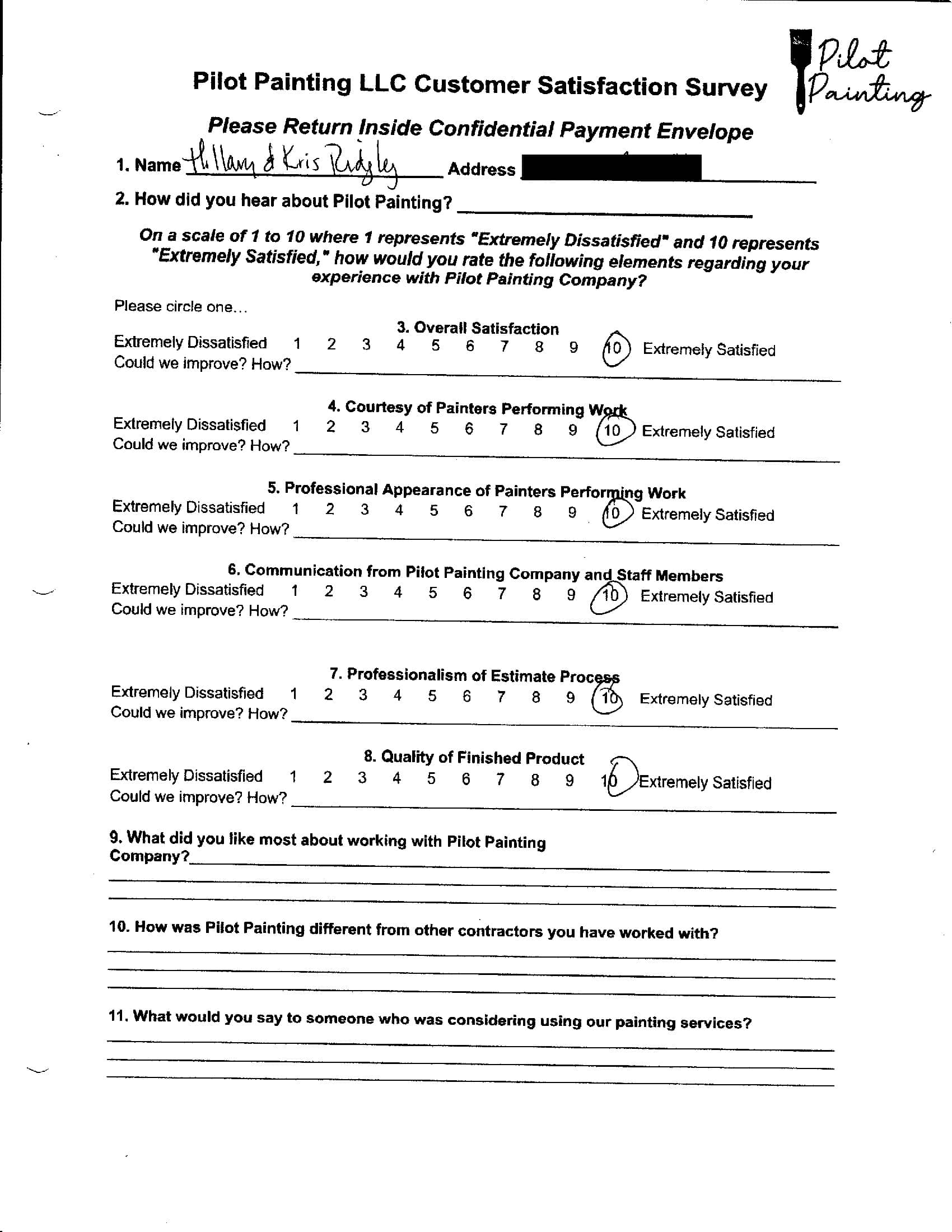 Hillary & Kris Ridgley Survey