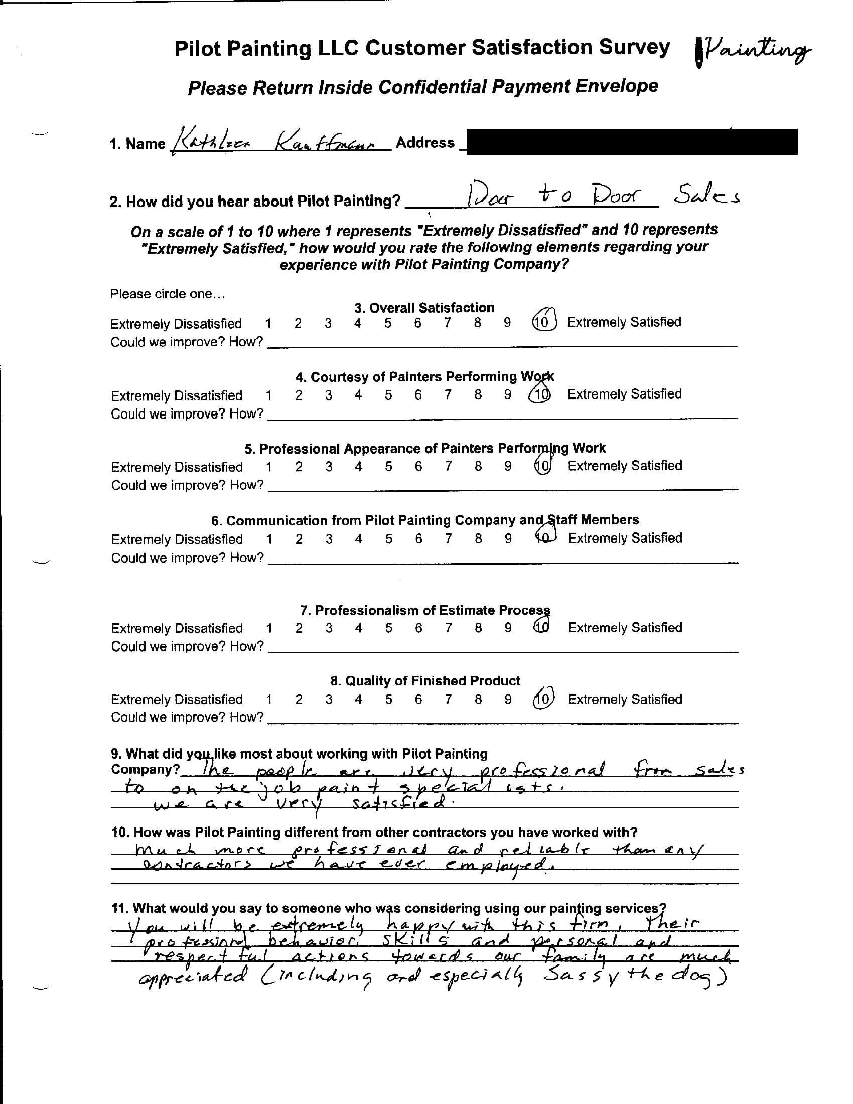 Kathleen Kaufmann Survey