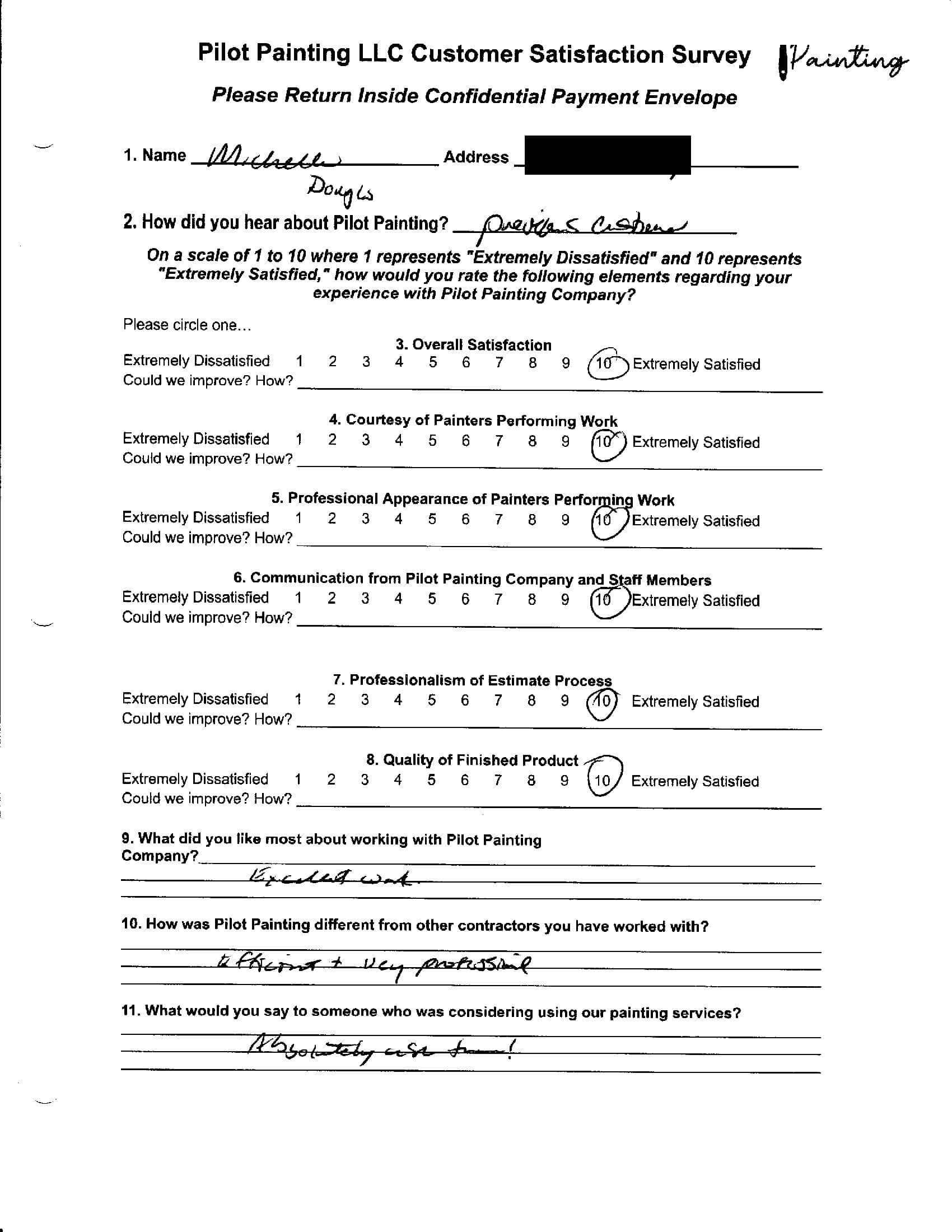 Michelle Douglas Survey