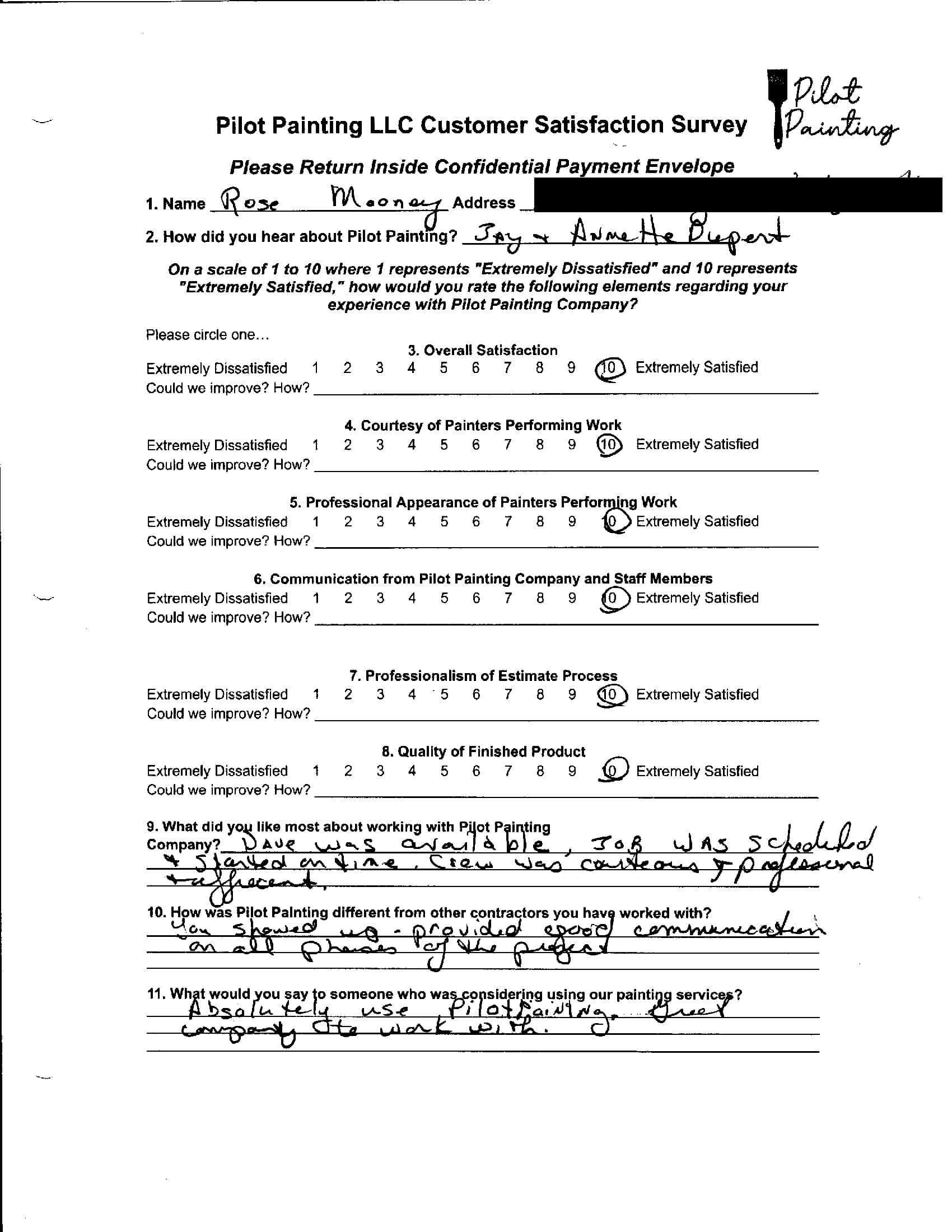 Rose Mooney Survey