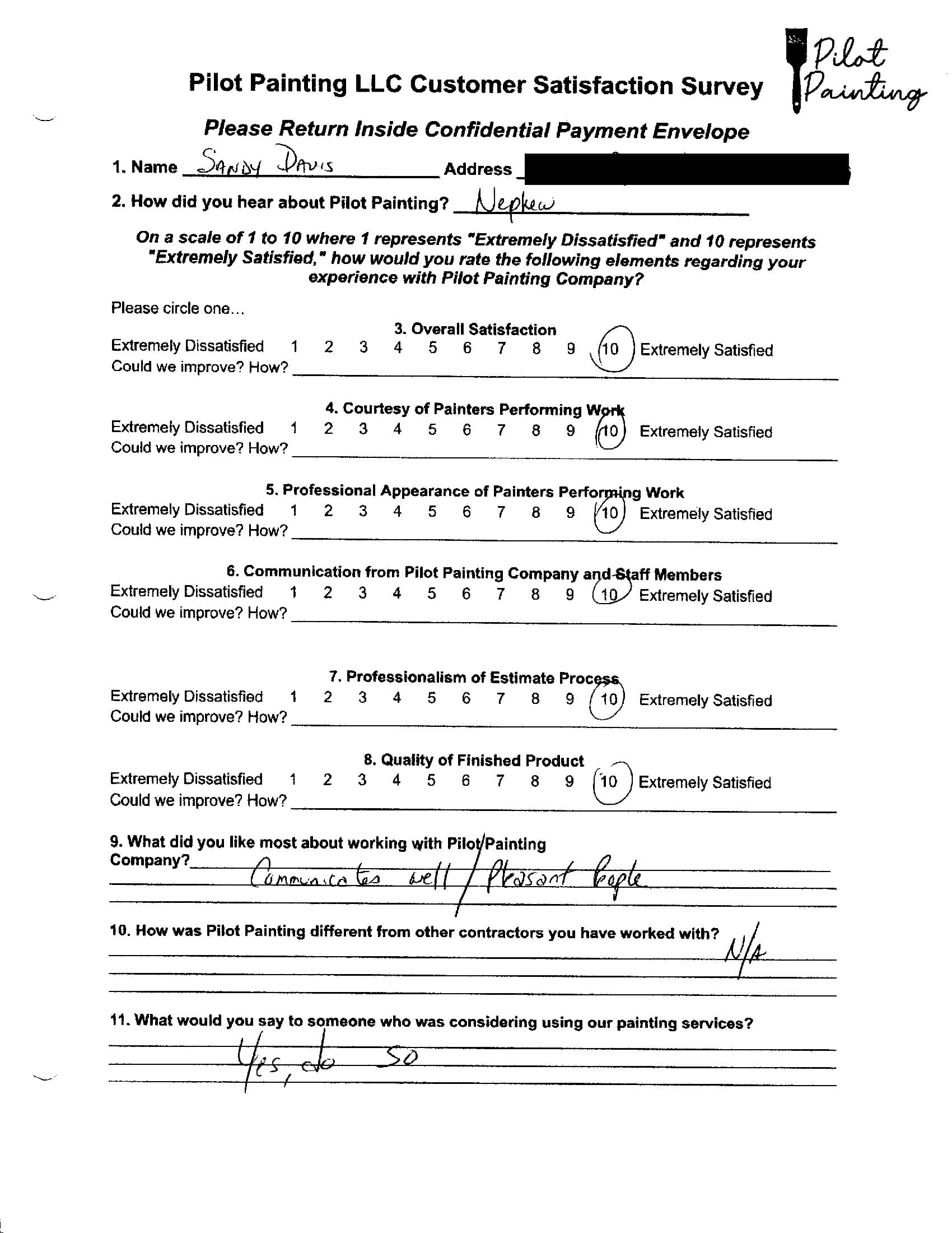 Sandy Davis Survey