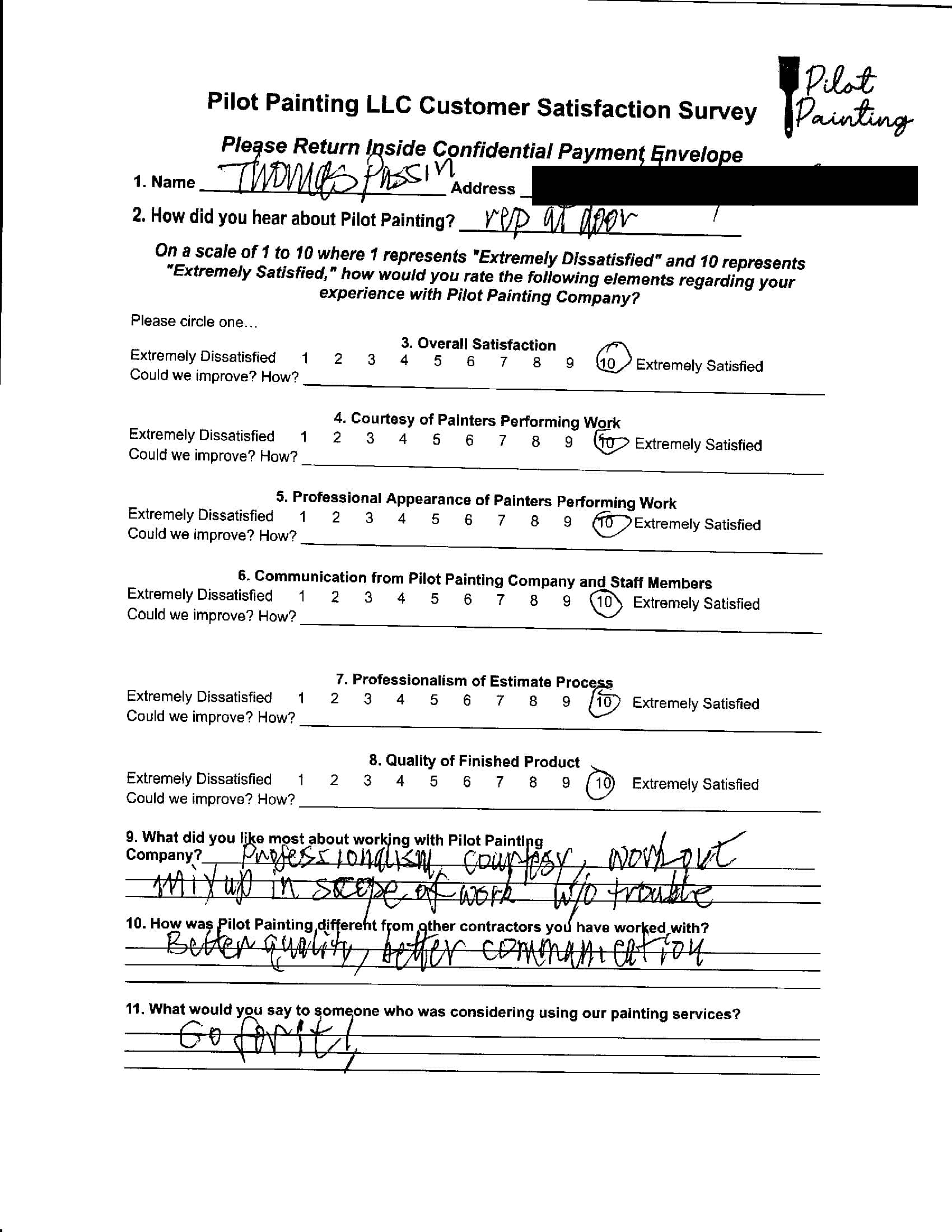Thomas Pasin Survey